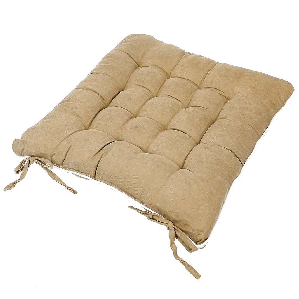 Подушка для стула 40х40х5см "Милан" с кантом, бежевый, 100% полиэстер (наполнитель синтепон) (Китай)