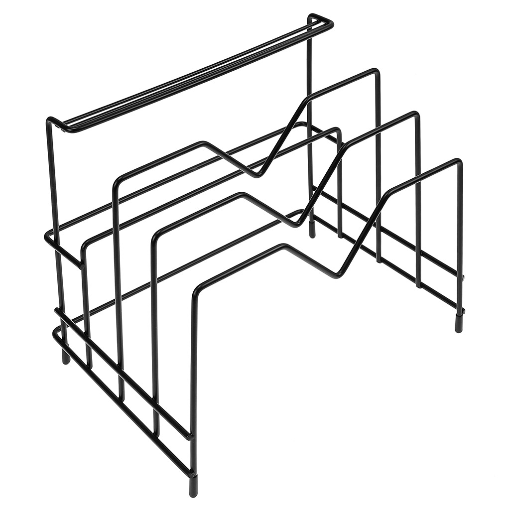 Подставка для крышек настольная "Лофт" 27х18,5х21см, металлическая, окрашенная, черный (Китай)