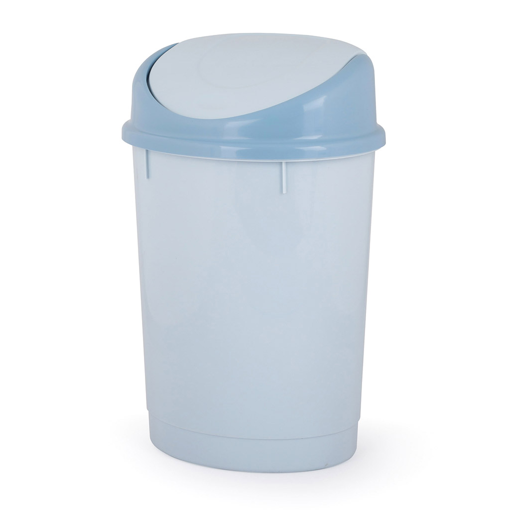 Ведро для мусора с плавающей крышкой пластмассовое "Овал" 12л, 28х23х43см, голубой (Россия)