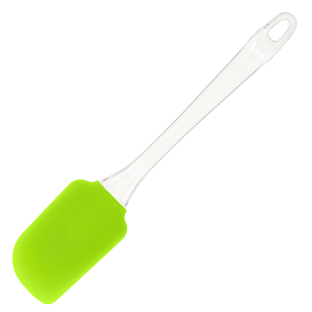 Лопатка силиконовая кулинарная прозрачная ручка "Кулинар" 25х5,2х2см, салатовый (Китай)