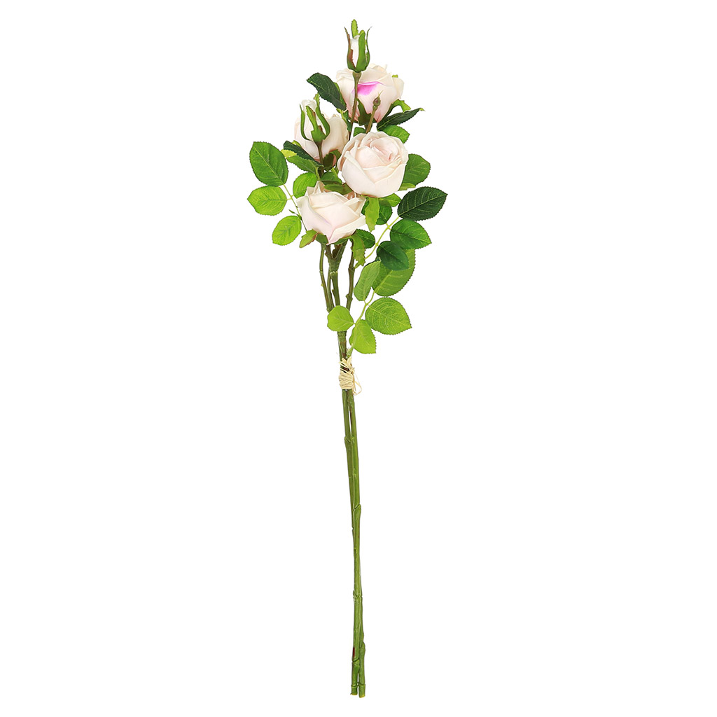 Букет "Роза" цвет - светло-розовый, 80см, 4 цветка, 4 бутона (Китай)