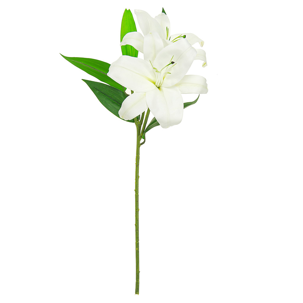 Цветок "Гортензия" цвет - белый, 58см, 2 цветка - д17х9см, 1 бутон (Китай)