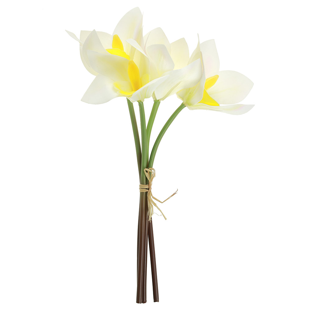 Цветок "Орхидея" цвет - белый, 26см, набор 4 штуки (Китай)