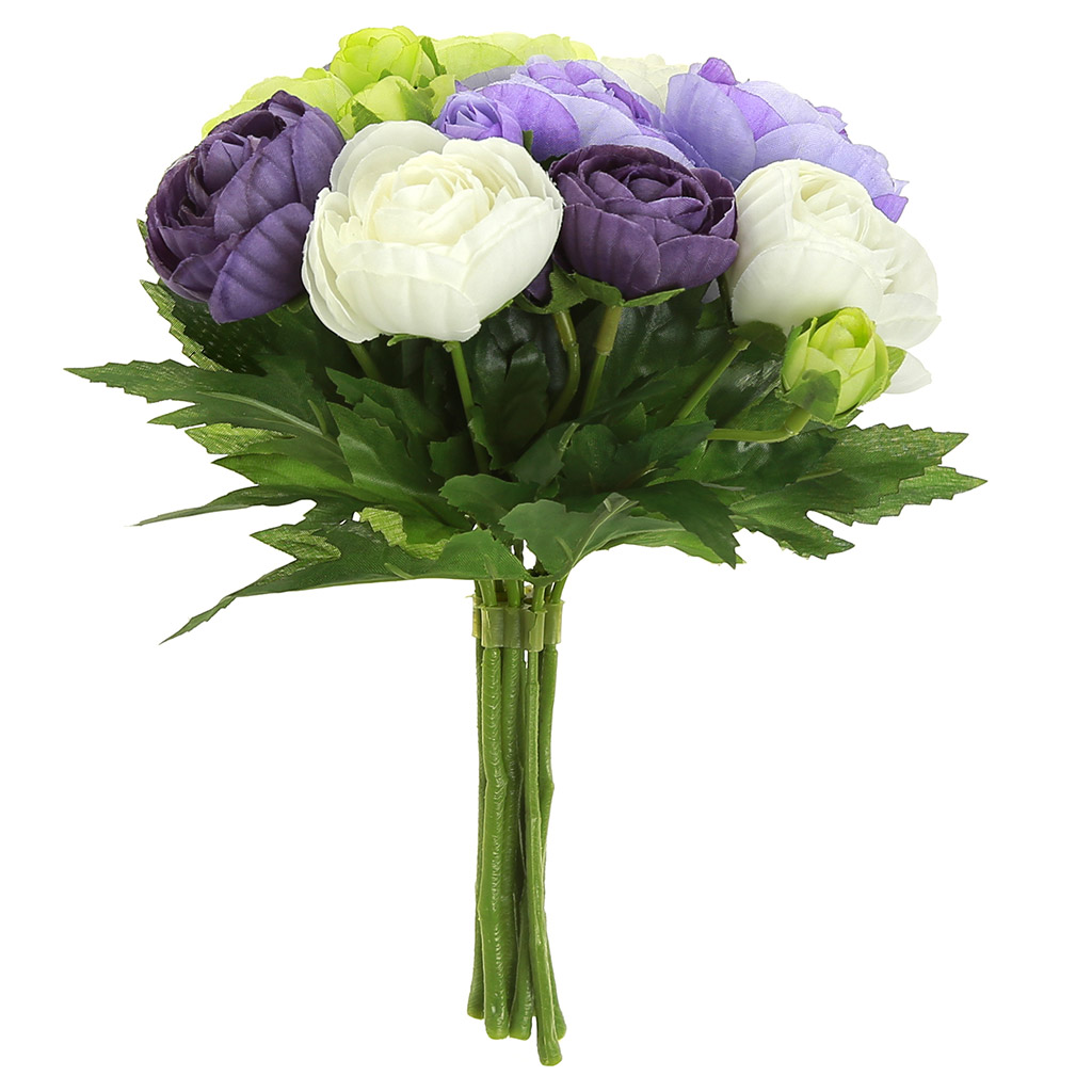 Букет "Роза" цвет - фиолетовые тона, 21,5см, 8 цветков - д5х3,5см, 2 цветка - д3х3см, 7 цветков - д2х2см (Китай)