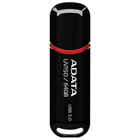 Флеш-диск 64 GB A-DATA UV150 USB 3.0, черный, AUV150-64G-RBK
