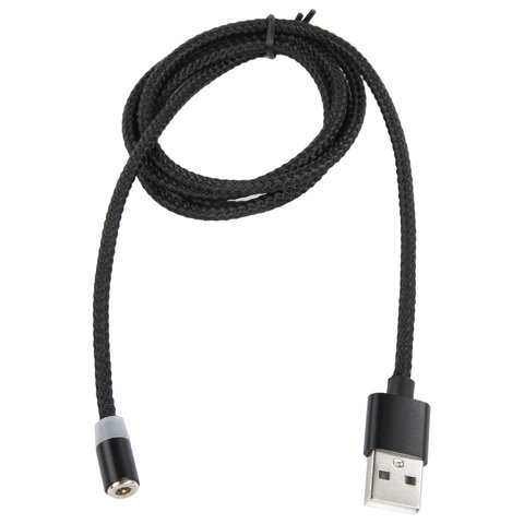 Кабель магнитный для зарядки 3 в 1 USB 2.0-Micro USB/Type-C/Ligtning, 1 м, SONNEN, черный, 513561