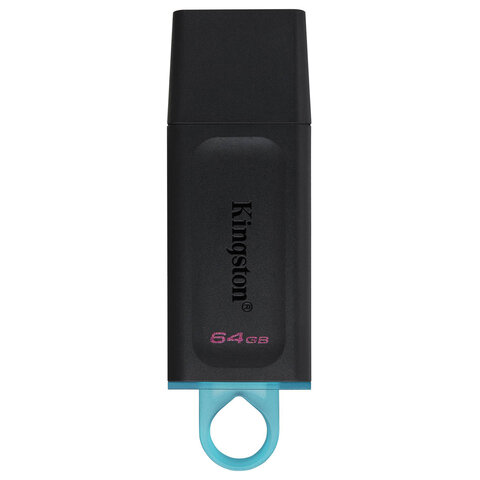 Флеш-диск 64GB KINGSTON DataTraveler Exodia, разъем USB 3.2, черный/бирюзовый, DTX/64GB