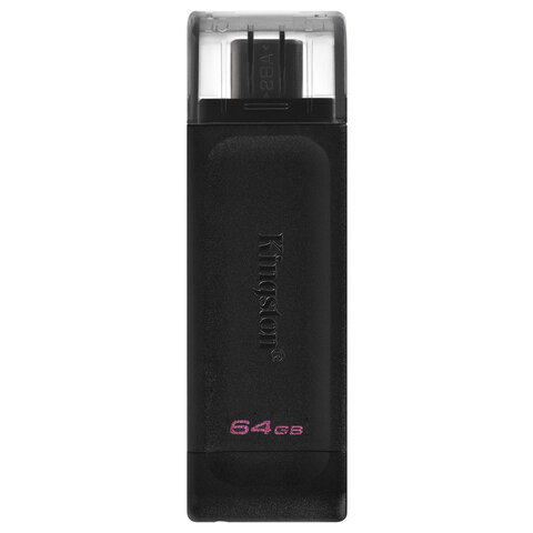 Флеш-диск 64GB KINGSTON DataTraveler 70, разъем Type-C 3.2, черный, DT70/64GB