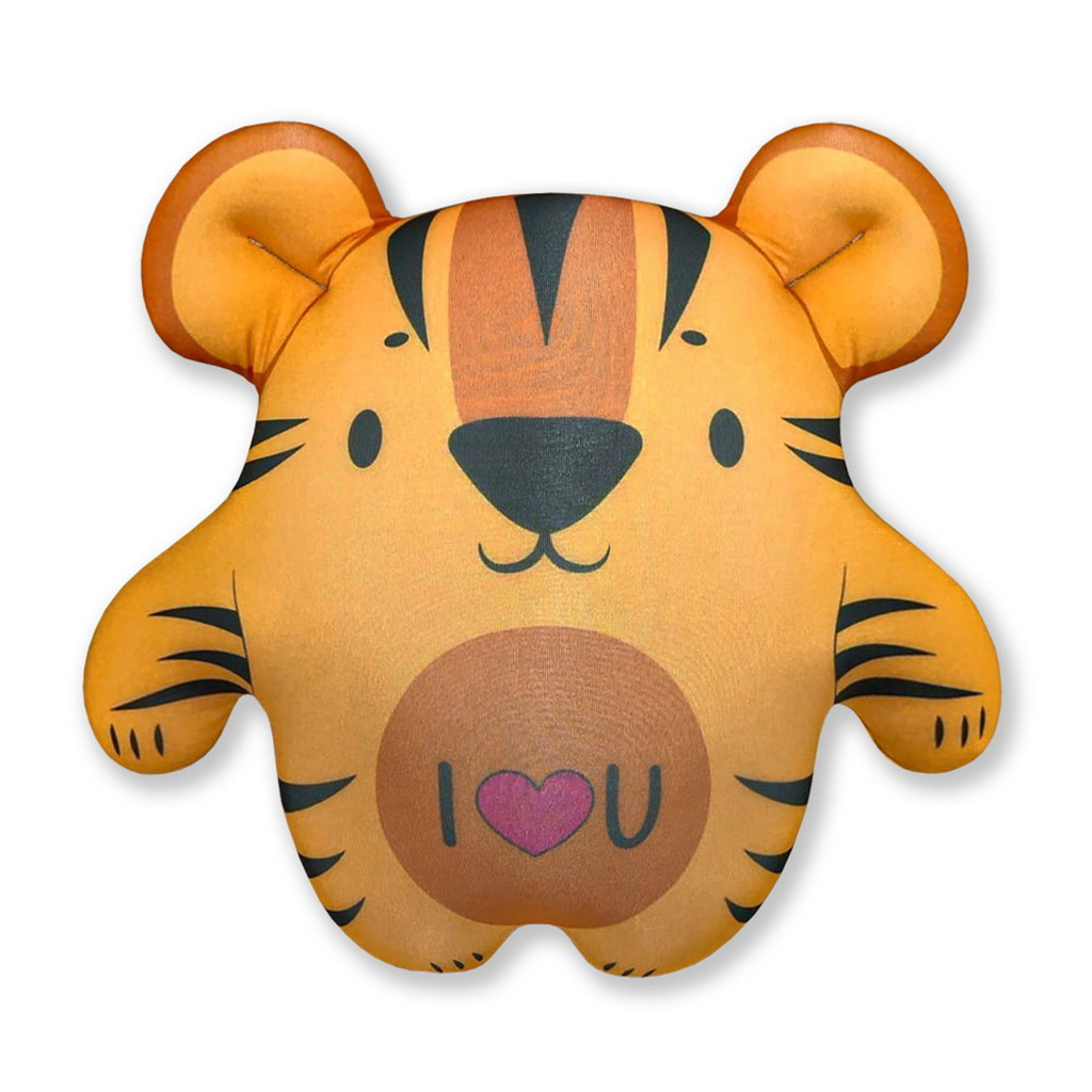 Антистрессовая игрушка "Тигр Любовь" 33х33х13см, трикотаж - полиэстер 100%, наполнитель - гранулы вспененного полистирола, желтый, "Символ 2022 года" (Россия)