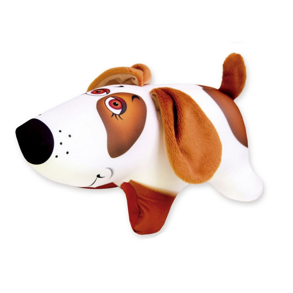 Антистрессовая игрушка "Собака Белка" 48х20х18см, большая, трикотаж - полиэстер 100%, наполнитель - гранулы вспененного полистирола (Россия)