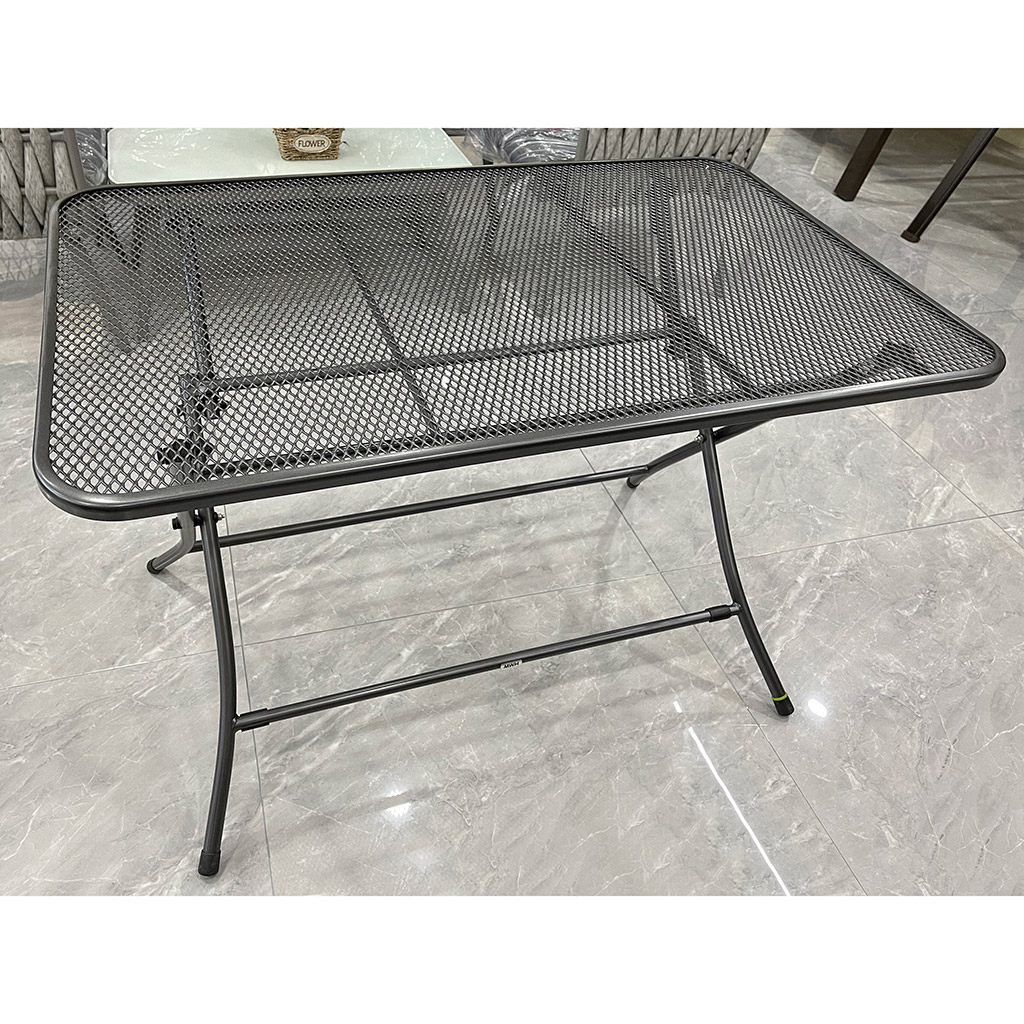Стол складной, окрашенный, металлический каркас 110х70см h72см, столешница - металлическая сетка, цвет - черный (Китай)