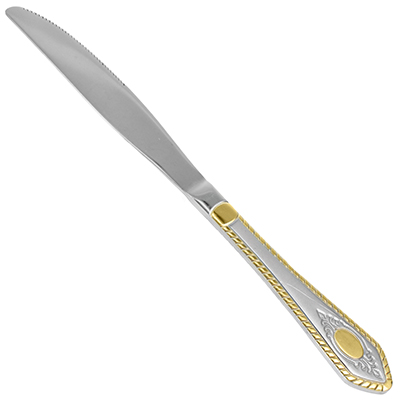 "Эрмитаж" Нож столовый из нержавеющей стали 23см, с золотом (Китай)