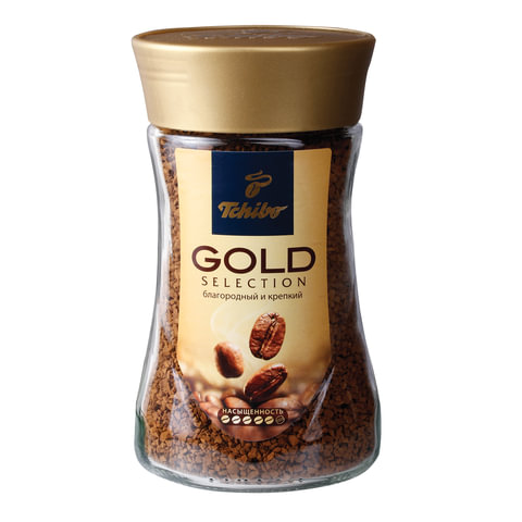 Кофе растворимый TCHIBO Gold selection, сублимированный, 190 г, стеклянная банка, -