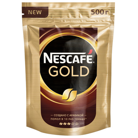 Кофе молотый в растворимом NESCAFE (Нескафе) Gold, сублимированный, 500 г, мягкая упаковка, 12391197