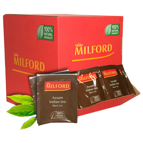 Чай MILFORD Assam, черный крепкий, 200 пакетиков в конвертах по 2 г, 6989 РК