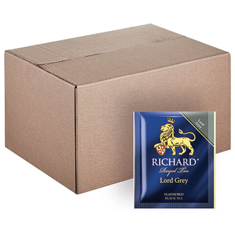 Чай RICHARD Lord Grey, черный с бергамотом, 200 пакетиков в конвертах по 2 г, 100184