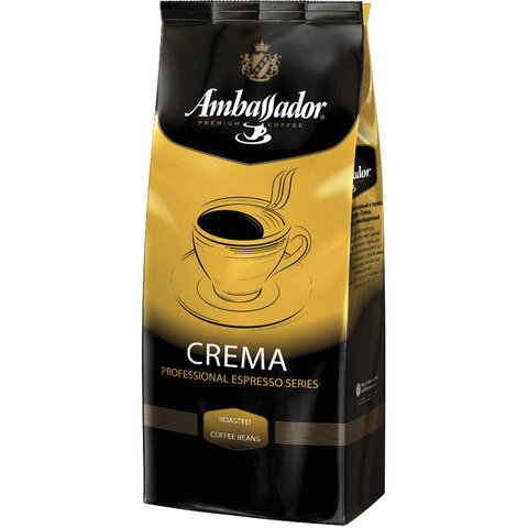 Кофе в зернах AMBASSADOR Crema, 1 кг, вакуумная упаковка