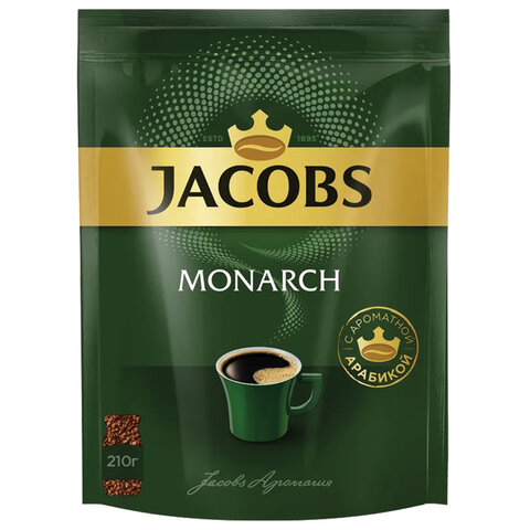 Кофе растворимый JACOBS Monarch, сублимированный, 210 г, мягкая упаковка, 8052808