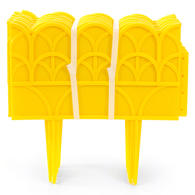 Заборчик-ограждение пластмассовый, 310х14см, 13 секций, h ножек 10см, желтый (Россия)