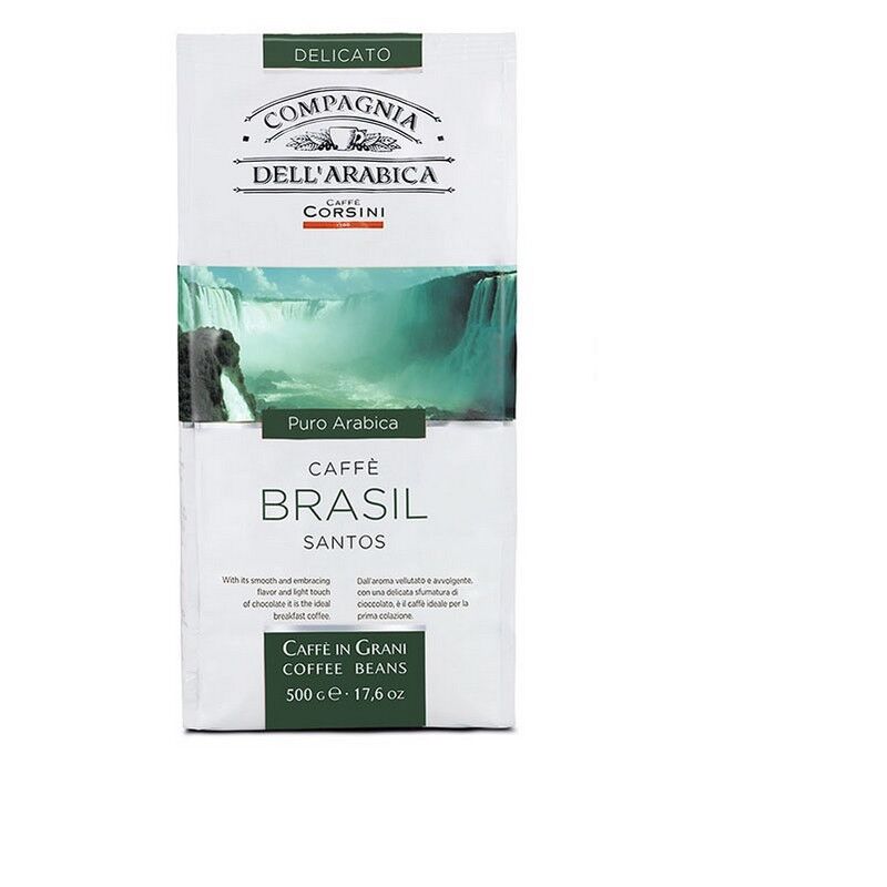 Кофе COMPAGNIA DELL`ARABICA Puro Arabica Brasil Santos в зернах, 500г
