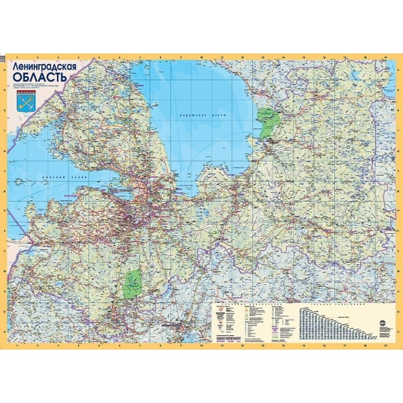 Настенная карта Ленинградская обл. 1:300т (108x147) ламин-ние