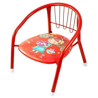 Кресло детское "Забава" 27х27см h35см металлический каркас окрашенный-красный, мягкое сиденье кожзам с пищалкой (h без спинки-17см, д/трубы-1,8см) (Китай)