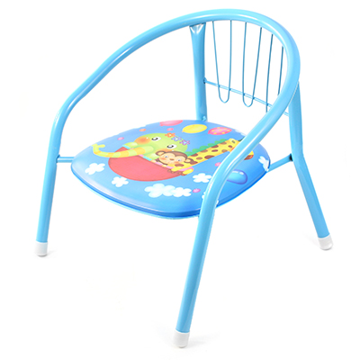 Кресло детское "Забава" 27х27см h35см металлический каркас окрашенный-голубой, мягкое сиденье кожзам с пищалкой (h без спинки-17см, д/трубы-1,8см) (Китай)