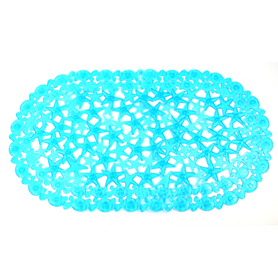 Коврик в ванную "Морские звезды" 37х68см с присосками прозрачный овальный, цвета микс (Китай)