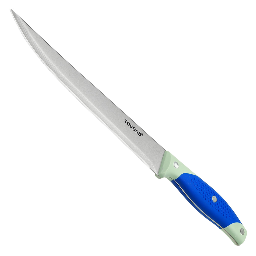 Нож кухонный 200мм с синей прорезиненной ручкой "Универсал" (Китай)