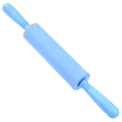 Скалка силиконовая "Люкс" 43см, д5см, пластмассовые ручки, цвета микс (Китай)