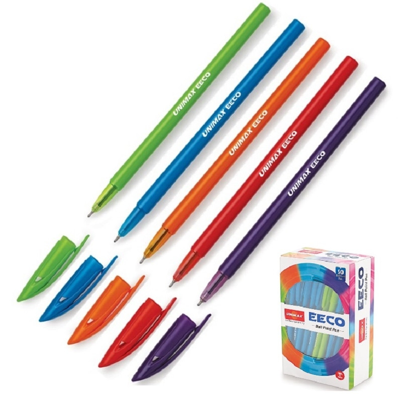 Ручка шариковая неавтоматическая Unimax EECO 0,7мм, син, масл, цвет