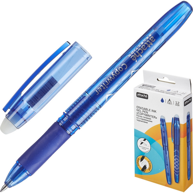 Ручка гелевая Attache Selection стираемая, синий, Copywriter
