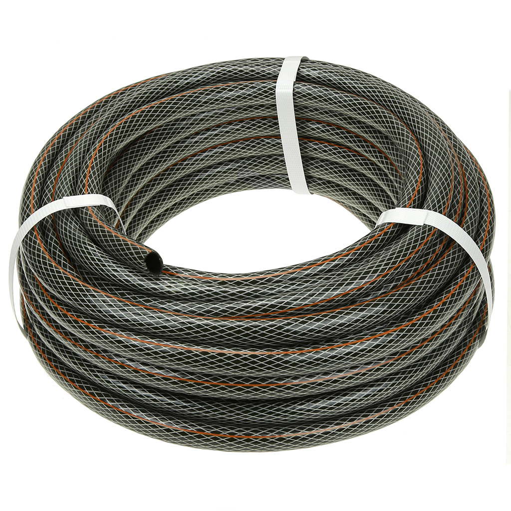 Шланг для полива ПВХ "Color. Black-orange 04" 25м, внутренний д16мм, толщина стенки 1,9мм, армированный (Россия)