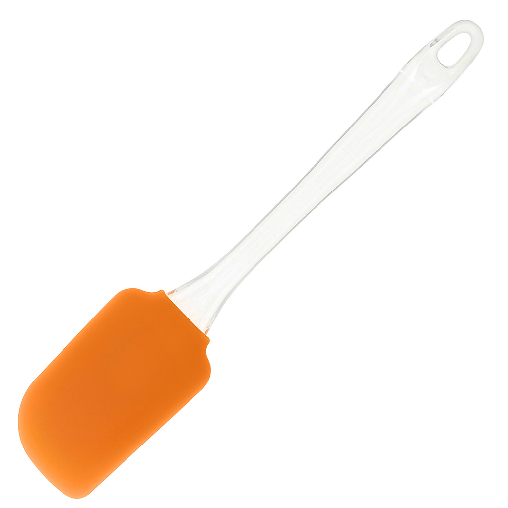 Лопатка силиконовая кулинарная прозрачная ручка "Кулинар" 25х5,2х2см, оранжевый (Китай)