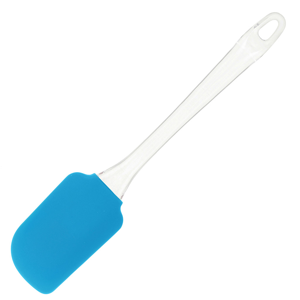 Лопатка силиконовая кулинарная прозрачная ручка "Кулинар" 25х5,2х2см, голубой (Китай)
