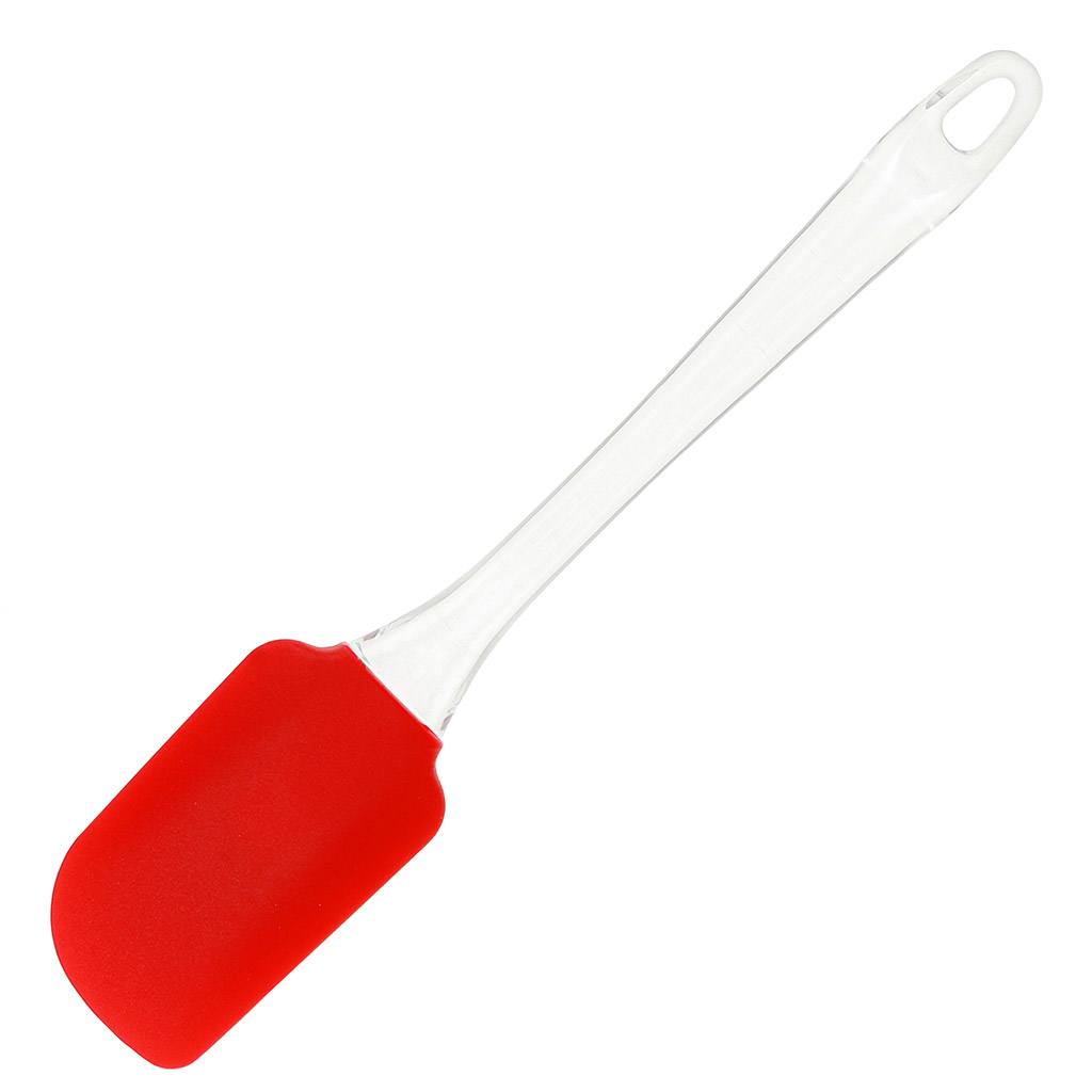 Лопатка силиконовая кулинарная прозрачная ручка "Кулинар" 25х5,2х2см, красный (Китай)