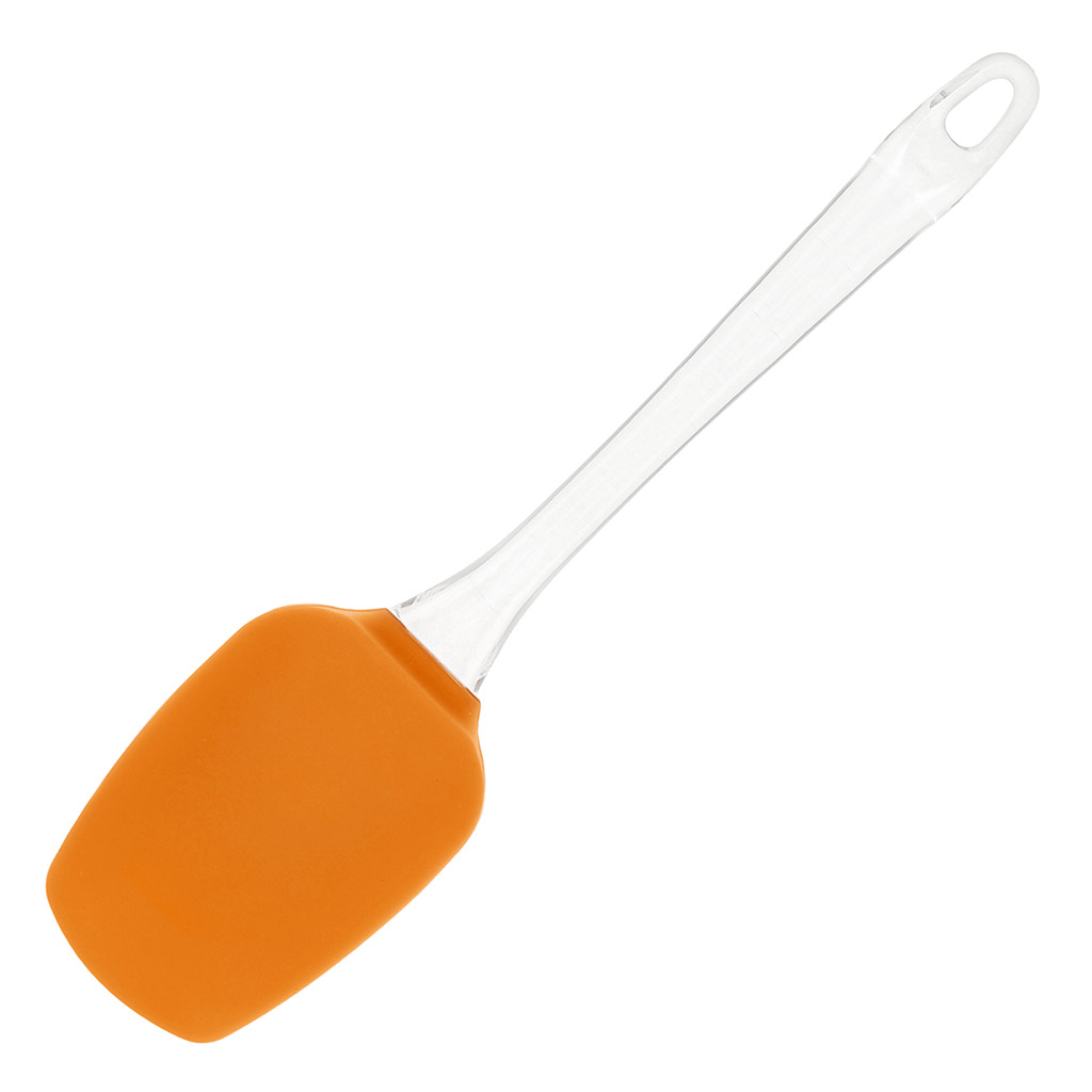 Лопатка силиконовая кулинарная прозрачная ручка "Услада" 25,2х6х1,8см, оранжевый (Китай)