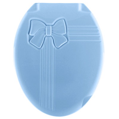 Сиденье для унитаза пластмассовое "Бантик" 45х37х3см, голубой (Россия)