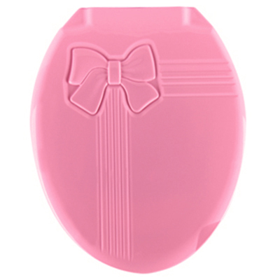 Сиденье для унитаза пластмассовое "Бантик" 45х37х3см, розовый (Россия)