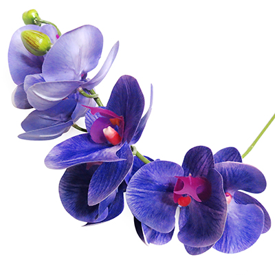 Цветок "Орхидея" 90см, синий, серединка сиреневая, 9 цветков - 10см, 5 бутонов (Китай)