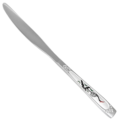 "Журавушка эмаль" Нож столовый  из нержавеющей стали 22,5см (Китай)