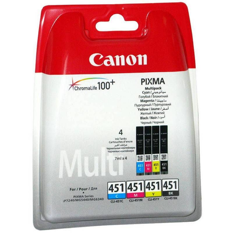Картридж струйный Canon CLI-451 CMYK 6524B004 для MG5440/6340 (4шт/уп)