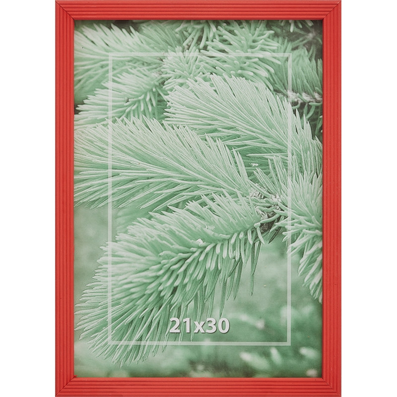 Рамка 21х30см деревянная, профиль №2, цвет &amp;#039,красны