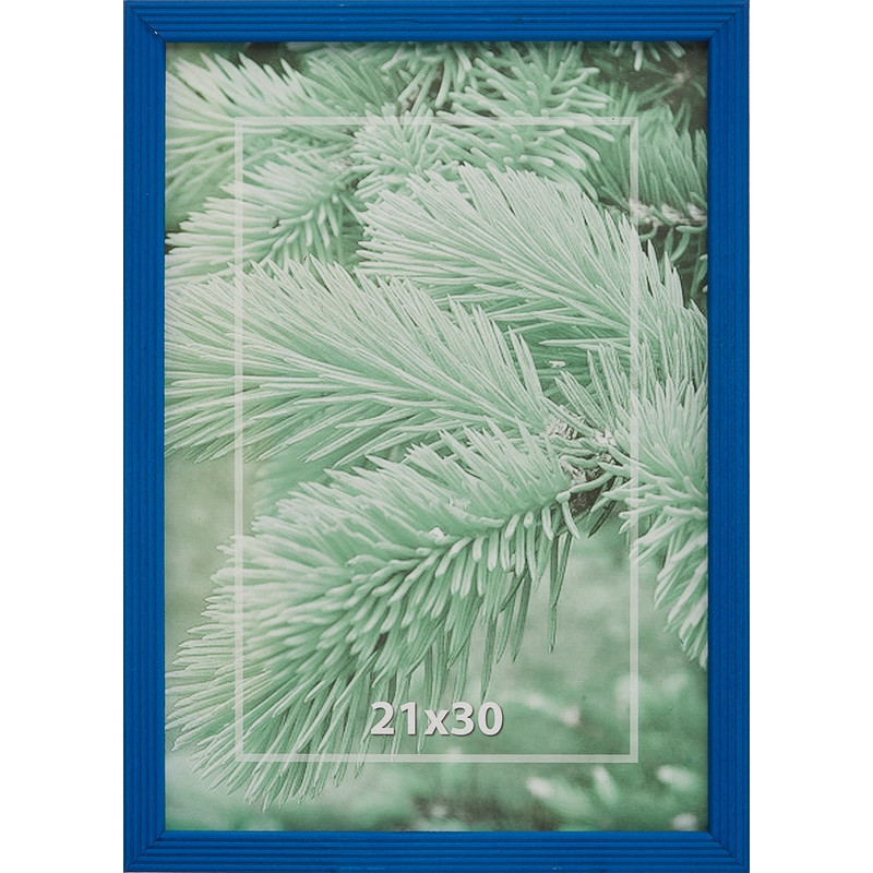 Рамка 21х30см деревянная, профиль №2, цвет &amp;#039,синий&amp;#039,