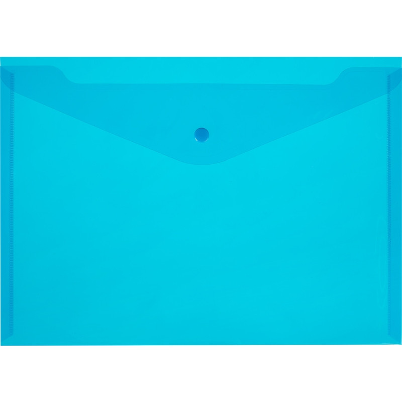 Папка-конверт на кнопке КНК 150 синий прз. 10шт/уп
