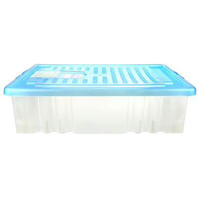 Контейнер для хранения пластмассовый "Darel-box" 36л, 61х40х17см, на колесах, ручки-клипса, синий (Россия)