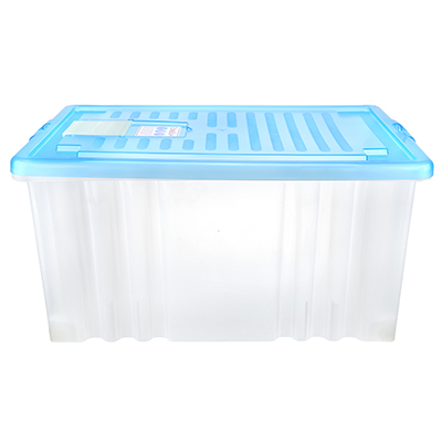 Контейнер для хранения пластмассовый "Darel-box" 56л, 61х40х31см, на колесах, ручки-клипса, синий (Россия)