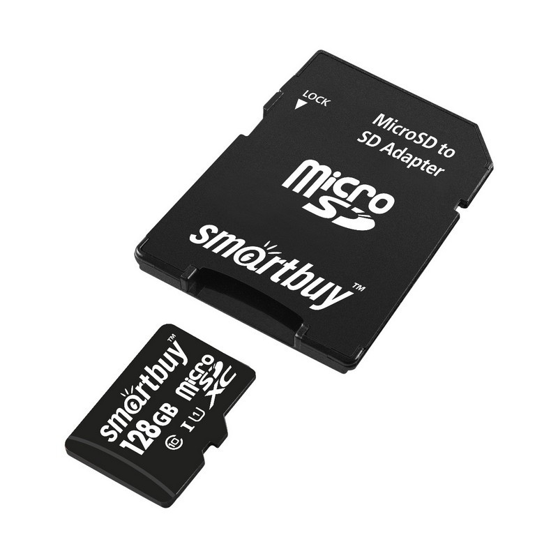 Карта памяти SmartBuy microSDXC 128Gb UHS-I Cl10 +ад, SB128GBSDCL10-01