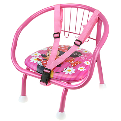 Кресло детское "Ералаш" 36х30см h35см, металлический каркас окрашенный-розовый, мягкое сиденье кожзам с пищалкой (сиденье 16,5х16,5см, h без спинки-17см, д/трубы-1,8см), страховочный ремешок (Китай) (