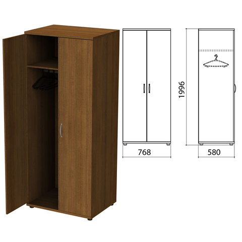 Шкаф для одежды "Этюд", 768х580х1996 мм, орех (КОМПЛЕКТ)
